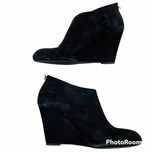 Anne Klein Black Torny Wedge Ankle Boots Size 9 - Picture 14 of 14